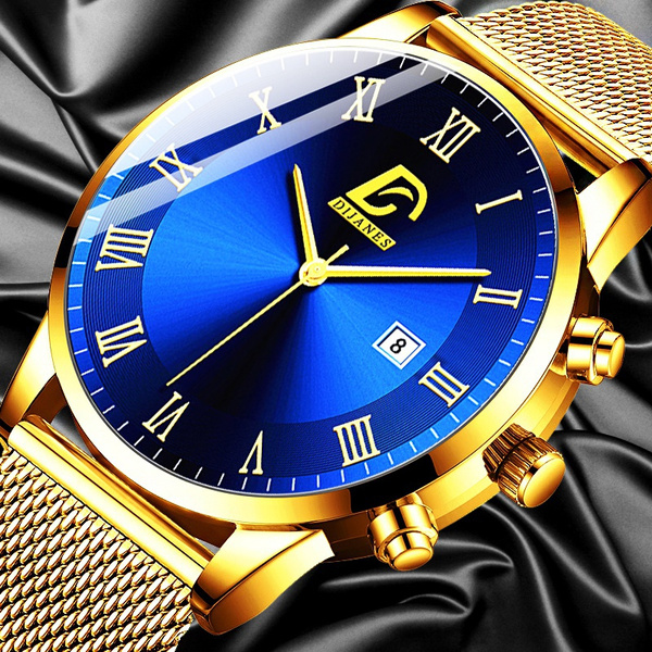 Gold colour watch online men