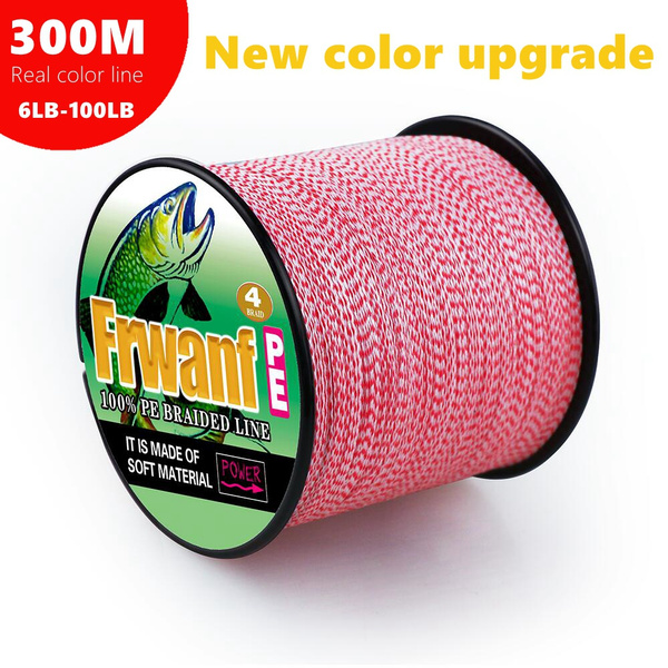 Frwanf 15 Colors Upgrade 4 Strands 300 Meters PE Braided Fishing Line 6lb-100lb  0.10MM-0.55MM Braided Line