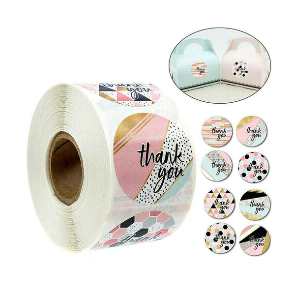 500pcs/Roll Thank You Stickers Scratch Off Stickers Seals Wedding ...