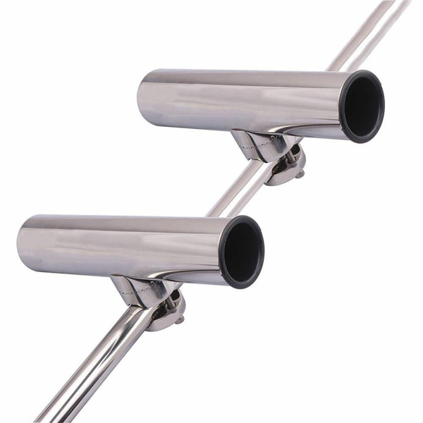 4 pieces) Stainless Steel Clamp On Fishing Rod Holder For Rails