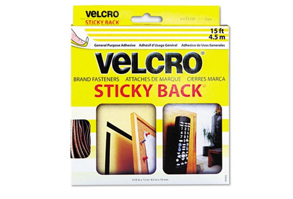 VELCRO® Brand STICKY BACK® Tape Roll 3/4" x 15 ft Black