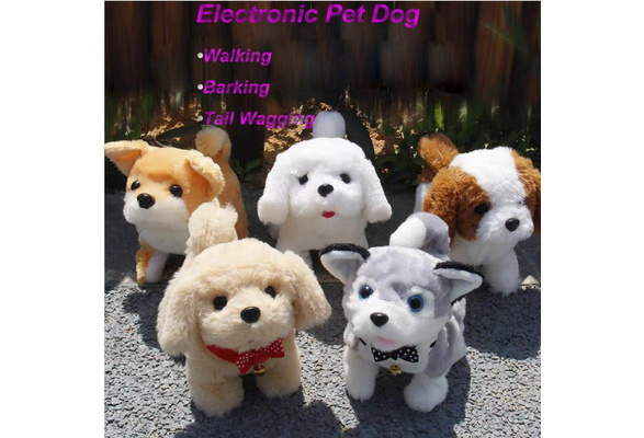 Barking Interactive Puppy Walking Golden Retriever EGFheal Plush Electronic Walking Dog Wagging Tail Gifts for Kids 
