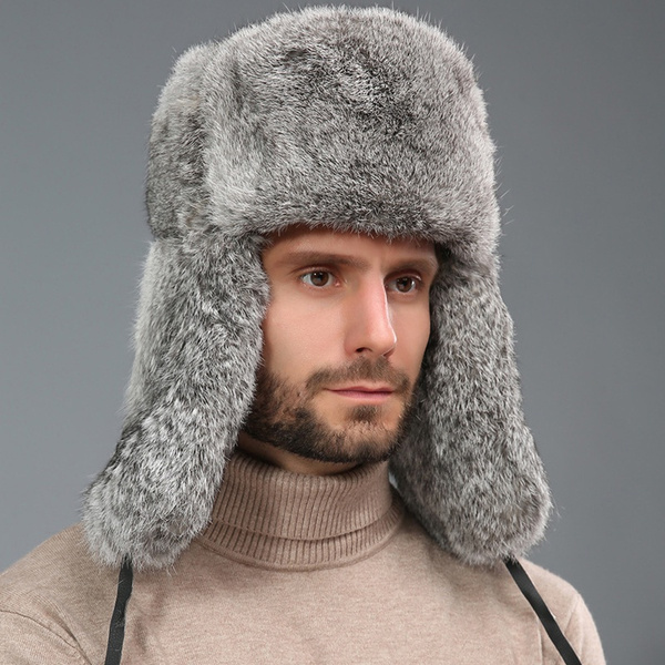 Rabbit Fur Russian Trapper Hat