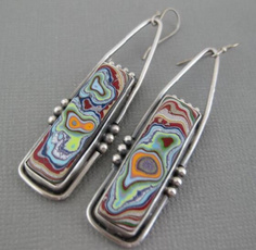 Sterling, Colorful, Stud Earring, dangling