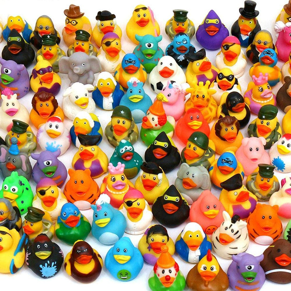 Baby Showers Accessories 100-Pack Fight Together 100 Pack Rubber Duck Bath Toy Assortment Birthdays Bath Time Bulk Floater Duck for Kids and More Party Favors