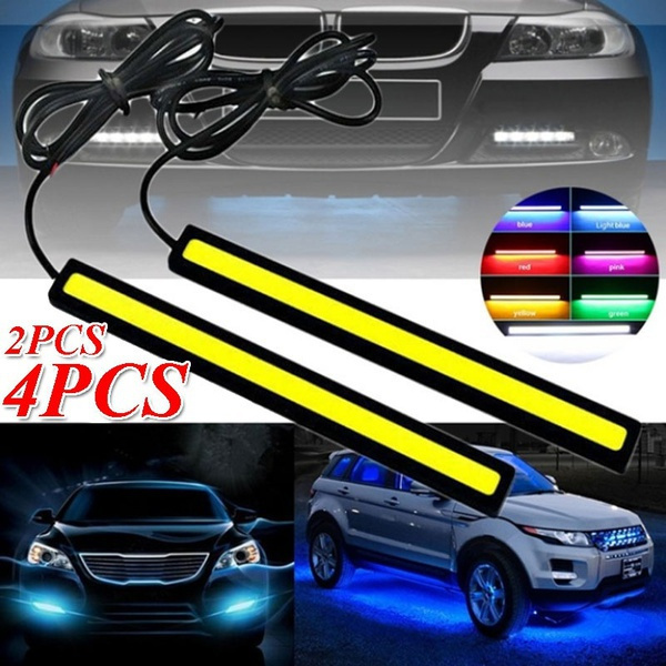 2PCS 17cm COB LED Daytime Running Lights – Multi-Color White/Blue/Red/Yellow – Waterproof & Universal