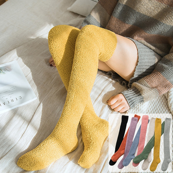 Warm Long Socks Women Thigh High Over The Knee Socks Casual Wool