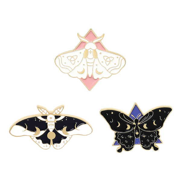 Black Moth Pin #37 ** Butterfly Lapel Pin 
