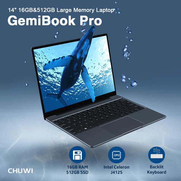 CHUWI 14 Inch 2K Scree GemiBook Pro Intel Gemini Lake J4125 Laptop