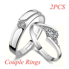 Couple Rings, Heart, Adjustable, Love
