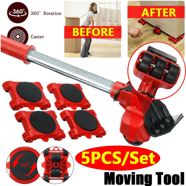 5Pcs Labor-Saving Portable Moving Tools with Caster Furniture Lifter Mover  Heavy Mover Furniture Transport Set Tool Kits