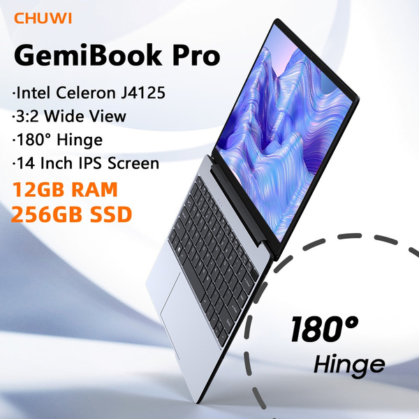 CHUWI GemiBook Pro 14 inch 2K Screen Laptop 12GB RAM 256GB SSD Intel Gemini  lake J4125 Quad Core Windows 10 Computer with Backlit Keyboard