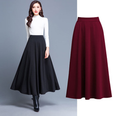 long skirt, halflengthskirt, high waist, Winter