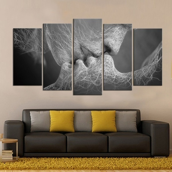 5 Piece Love&Kiss Abstract Art Canvas Oil Picture Painting Print Home Wall 