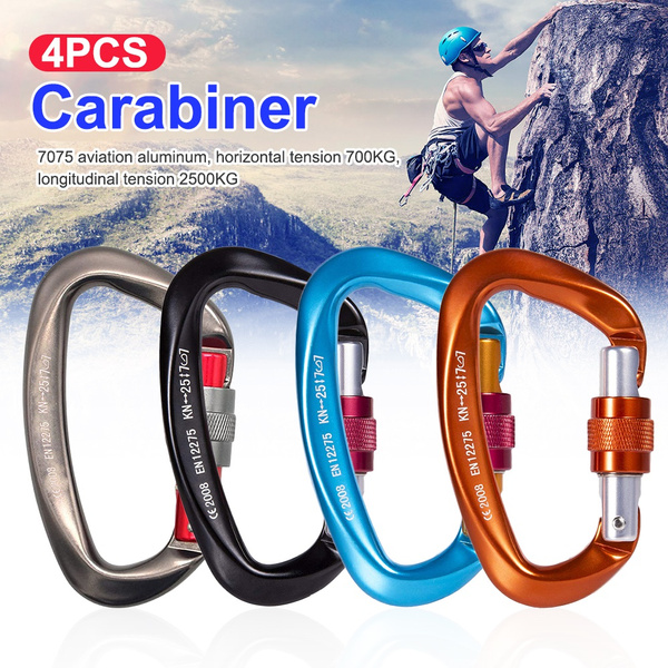25KN Outdoor Rock Climbing Security Safety Buckle Carabiner Hook Master Lock 