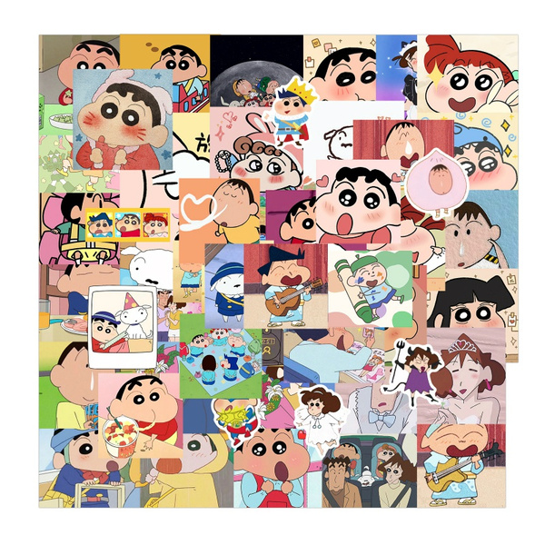 50Pcs Japan Anime Crayon Shin-chan Kwaii Stickers For Children Cute Cartoon  Funny Shin chan Decals Sticker Kids Toys | Wish