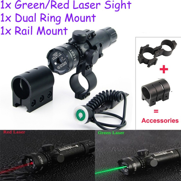 Red Green Dot Laser Sight Mount Scope Rail & Remote Switch For Hunting 
