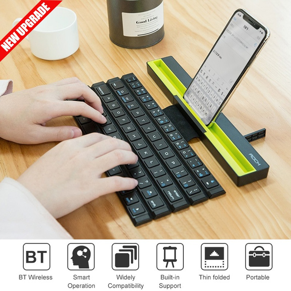 2021 New Foldable Bluetooth Keyboard, Roll Up Wireless Portable Keyboard  Compatible with iOS, Android and Windows System, Mini Bluetooth Keyboard  for