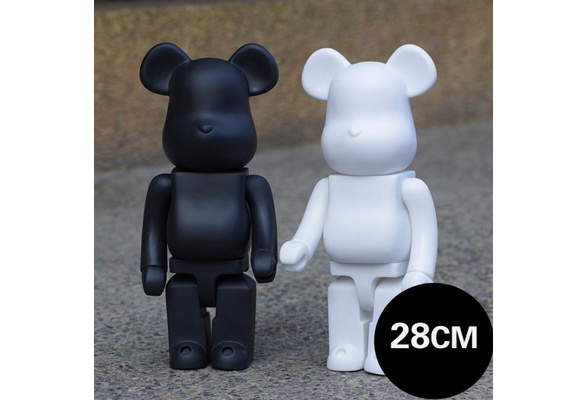 Bearbrick Action Figure Toy 28CM Paint Color White BLACK  400% DIY  PVC TOY 