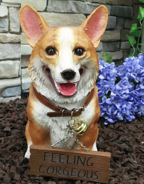 corgi dog statue