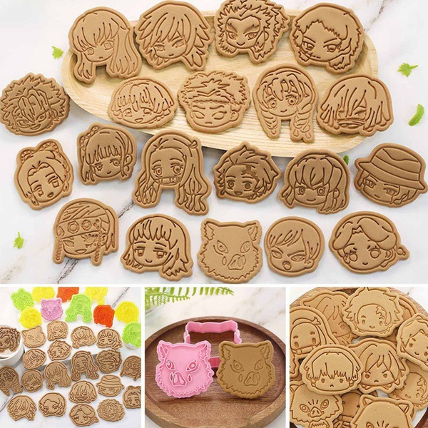 6Pcs Anime Jujutsu Kaisen Cookies Cutter Set Tools 3D Pressing Cookie  Biscuit Mold Baking Tools Kitchen Christmas Halloween Gift