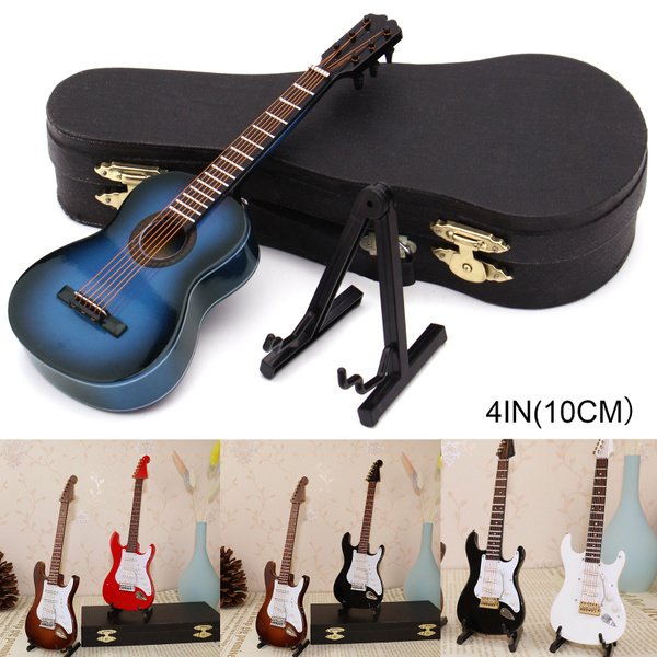 Miniature Guitar Model,Basswood and Metal Miniature Electric Guitar Model Mini Musical Instrument Ornaments 10cm Cutaway Guitar