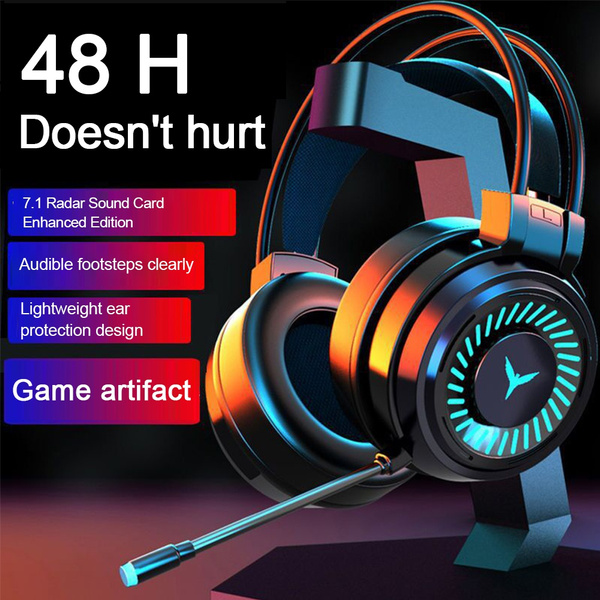 Gaming Headset Gamer 7.1 Surround Sound Rgb Light Game Headphones