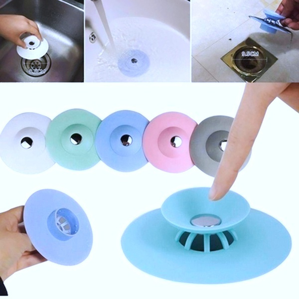 Dropship 1pc Push-type Silicone Floor Drain, Silicone Universal Sink Stopper,  Prevent Clogging, Bathroom Drain Hair Catcher, Press Water Trap Cover For  Tub, Kitchen, Laundry, Gray to Sell Online at a Lower Price