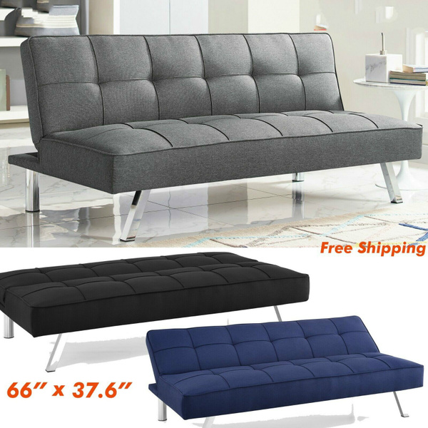 Futon Sofa Bed Sleeper Convertible Couch 3 Seat Foldable Full Size With Mattress 