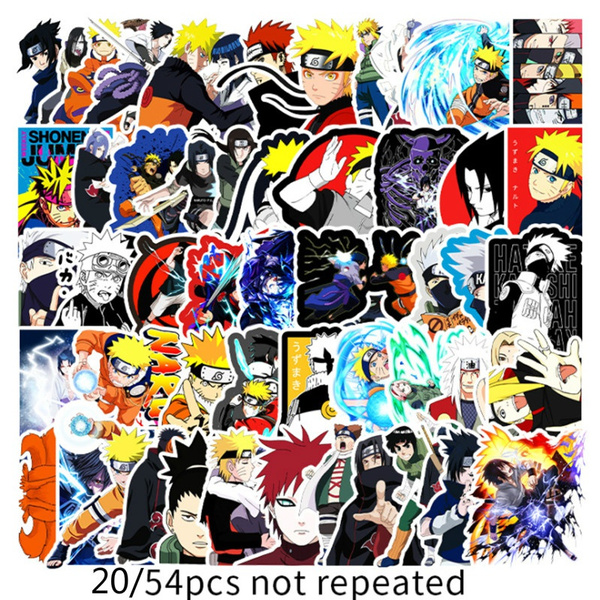 New 20/54PCS Japanese Anime Naruto Cartoon Home Decoration Sticker