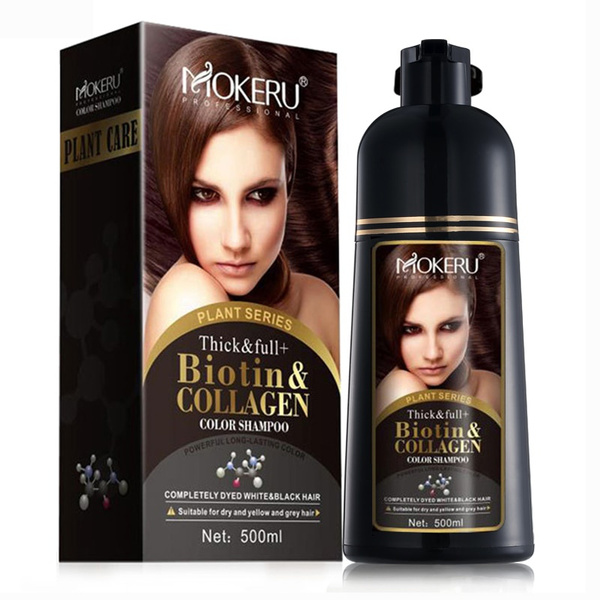 Organic Natural Fast Hair Dye 500ml Natural Herbal Easy Using Fast Dye  Biotin Collagen Permanent Hair Color Dye Shampoo For Women | Wish