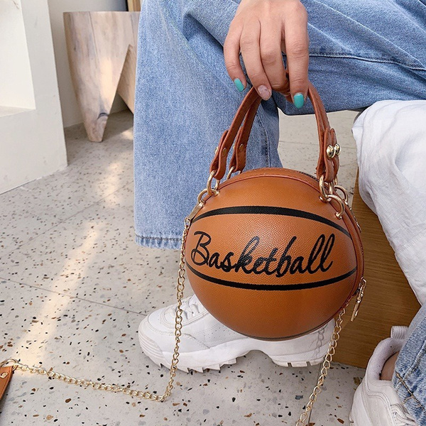 Basketball Handbag Small Round Bag Basketball Bag Letter Printing