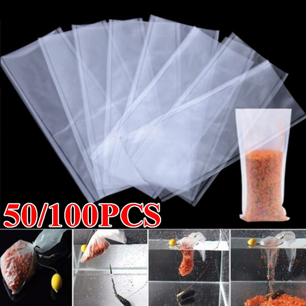 50/100pcs Carp Fishing Water Dissolving Bait Bags PVA Mesh Water Soluble Bags 