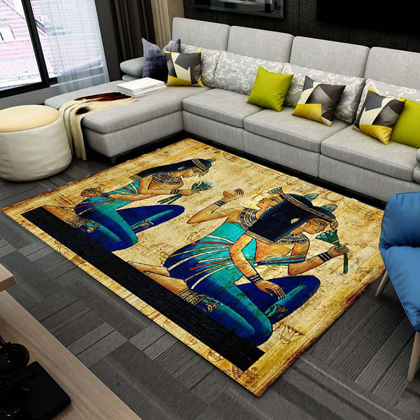 Room Non Slip Carpet Bedroom Area Rug, Egyptian Style Living Room Furniture