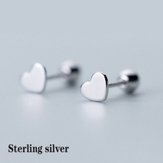 Sterling, Heart, Love, Silver Earrings