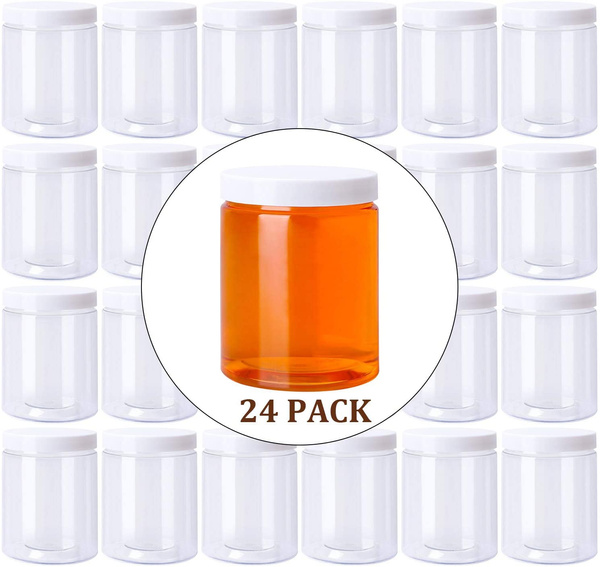 24 Packs 8 OZ. Slime Containers, Clear Slime Storage Jars with
