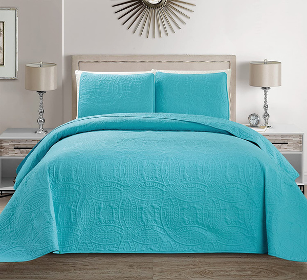 Solid Embossed Bedspread Bed, Largest Size King Bedspread