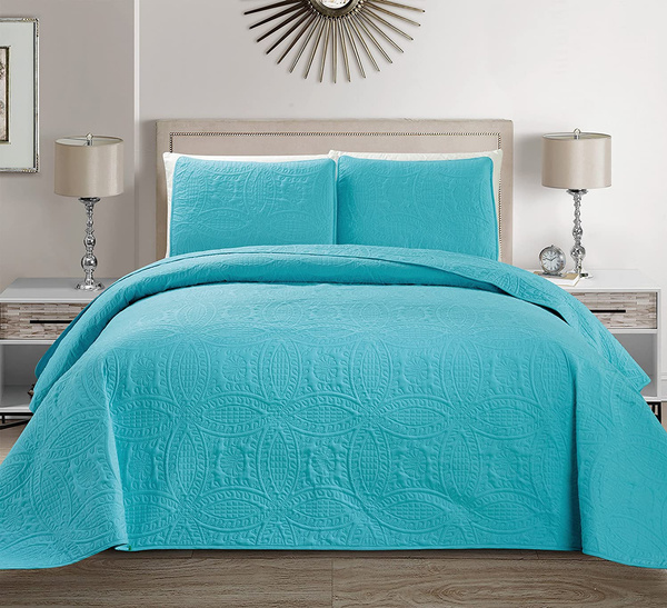 Mk Home Collection Solid Embossed Bedspread Bed Cover Over Size Red King California Wish Solid Embossed Bedspread Bed, Largest Size King Bedspread