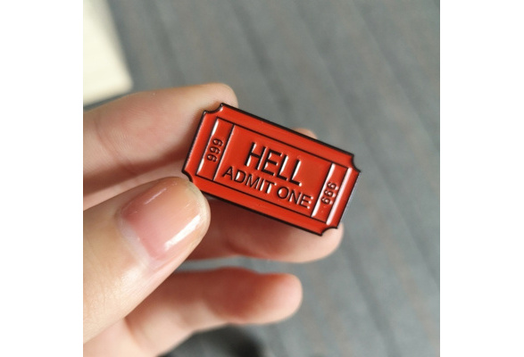 Gothic JewelryHell Admit One 666 Ticket Soft Enamel Pin Badge