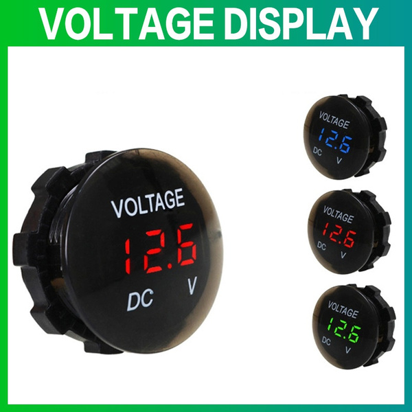 Round DC 12V-24V LED Panel Digital Voltage Volt Meter Display Auto Volt Meter 