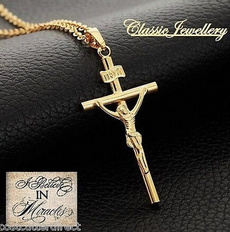 White Gold, goldplated, Chain Necklace, Cross Pendant