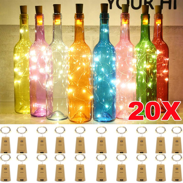 Charming Cork 20 Shaped LED Night Light Starry Light Wine Bottle Lamp Xmas Decor 