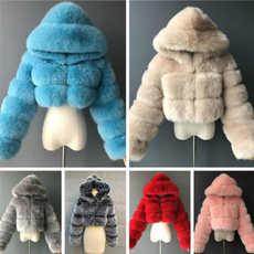 womencropcoat, fauxfoxfurcoat, Fashion, fur