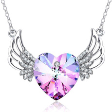 Sterling, Heart, Necklaces Pendants, Angel