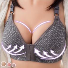 Women Sexy Front Closure Bra Full Cup Bra  Breathable Backless Brassiere Bras Wireless Push-up Bras Plus Size