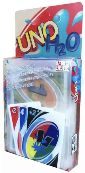 UNO H2O Card Game - PVC Perfect Family Playing Card Game，Waterproof  Clear，Interesting and Fun (Blue) : : Toys & Games