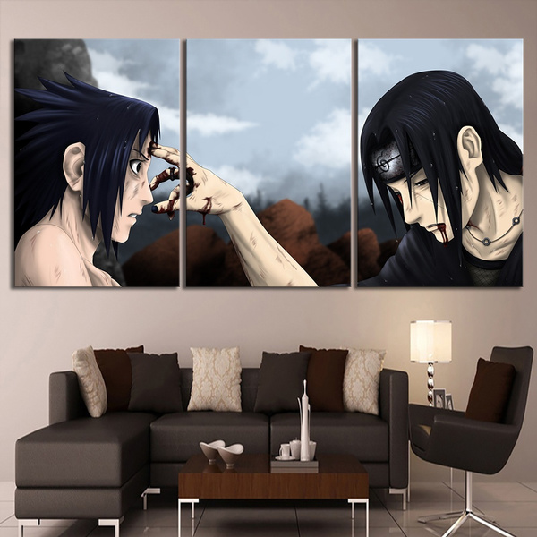 3 Panels Anime Figure Poster Uchiha Sasuke and Uchiha Itachi Canvas Oil  Painting Naruto Wall Art Picture Modern Home Decor | Wish