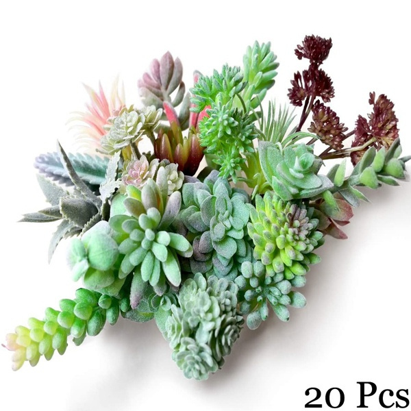 Green Artificial Succulents Plants Wall Hanging For Home Garden