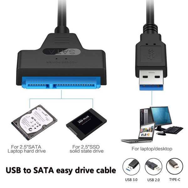 22 Pin SATA to USB3.0 Hard Drive HDD SSD Adapter SATA Converter Cable Newly 