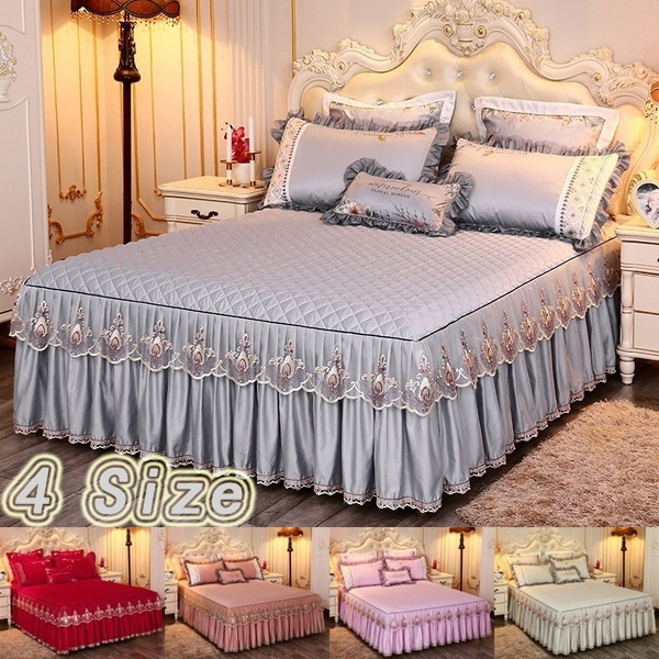 New Luxury High Quality Home Bedroom, Lace Bed Sheets Queen